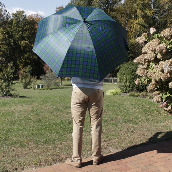 New Tartan Golf Umbrella Scotland Black Watch Plaid Large - Picture 2 of 12